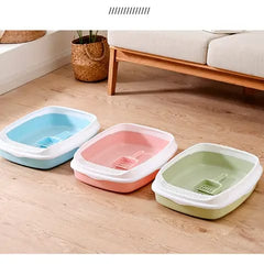 Imported Litter Tray with Side Strainer & Scoop – Easy-Clean, Durable & Hygienic Solution for Your Cat’s Litter Needs. Designed for convenience, this high-quality litter tray features a built-in strainer for effortless cleaning, reducing waste and keeping your cat’s space fresh. The included scoop makes maintenance hassle-free, while the sturdy, non-toxic material ensures long-lasting use. Perfect for all cat breeds, this litter tray provides a comfortable and odor-free environment for your feline f