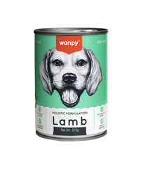Wanpy Holistic Formulation Dog Can - 375G provides complete and balanced nutrition for dogs. Made with high-quality ingredients, this wet dog food supports overall health, digestion, and a shiny coat. Perfect for dogs of all breeds and sizes.