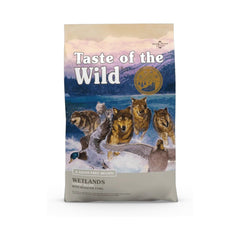 "Discover Taste of the Wild Wetlands Grain-Free Adult Dog Food, offering premium nutrition inspired by the natural diet of wild canines. Specially formulated to support optimal health and energy for adult dogs. Shop now!"