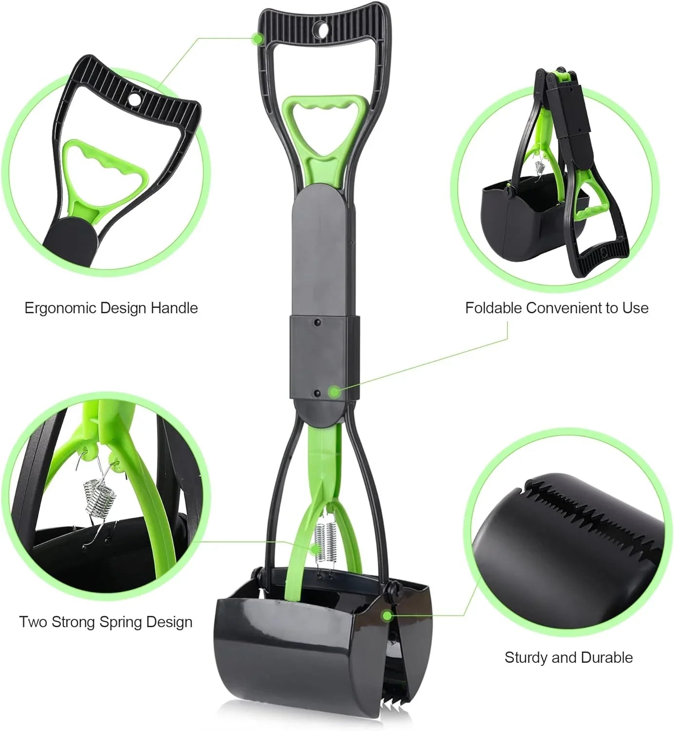  discover the Interactive Long Handle Poop Scooper. Introducing the Poop Scooper, the ultimate poop-picking' pal for pet parents! 🐾🧹 Say goodbye to the icky chore of cleaning up after your furry friends. This handy tool makes scooping up poop a piece of cake. It's lightweight, durable, and super easy to use. With its long handle and sturdy jaws, you can swiftly scoop and dispose of pet waste without any mess or hassle. Keep your yard clean and odour-free with the Poop Scooper! 🌿🌼