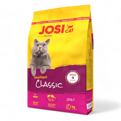 "JosiCat Classic Sterilized Cat Food – specially formulated for neutered and indoor cats, providing balanced nutrition to support weight management, healthy digestion, and overall well-being."