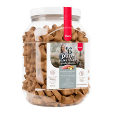 "Treat your dog to Mera Pure Sensitive Goody Snacks – hypoallergenic, grain-free, and perfect for sensitive dogs. Made with high-quality ingredients for healthy digestion and optimal canine wellness."
