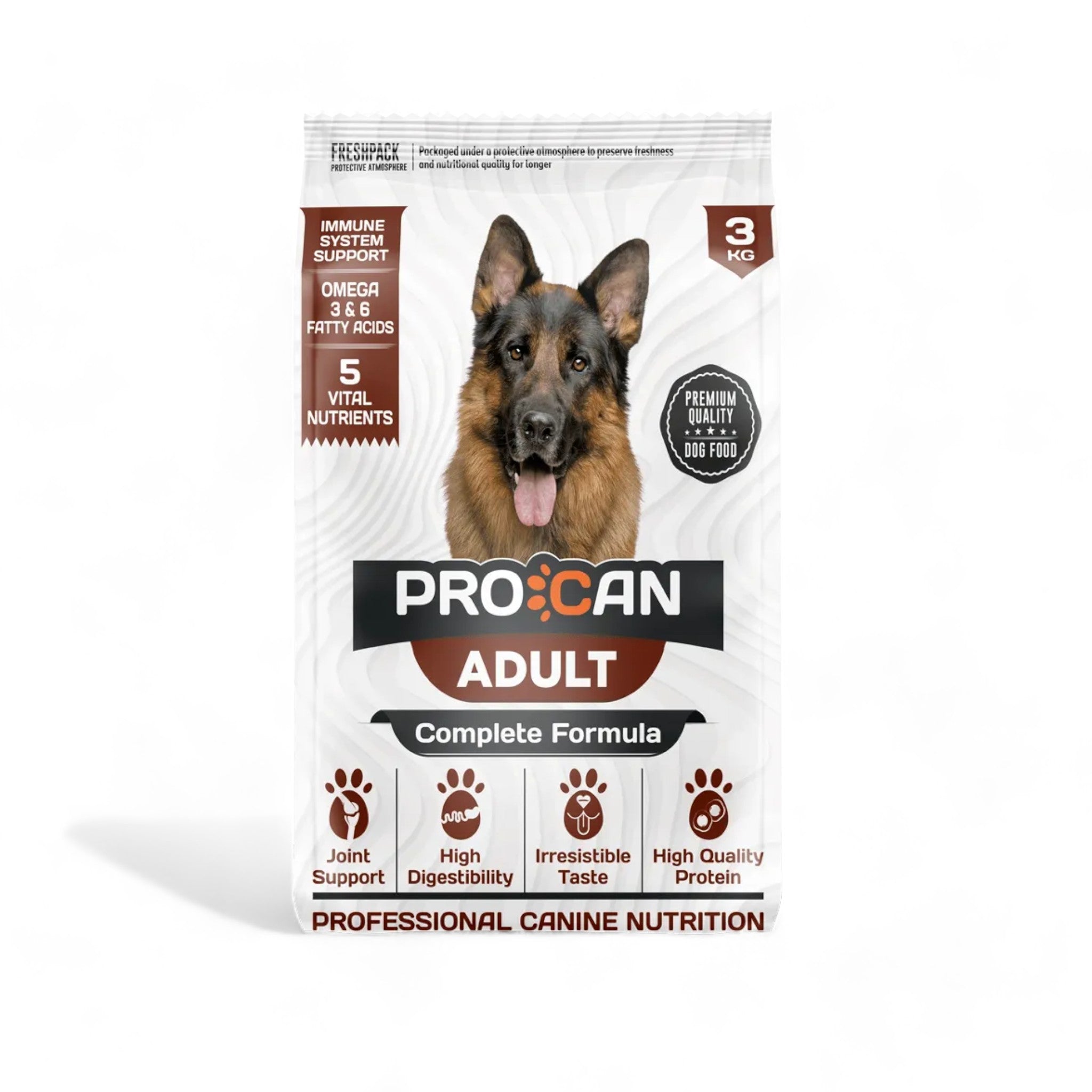 Procan Adult Dog Food provides premium, balanced nutrition to keep your adult dog healthy, active, and thriving. Formulated with high-quality ingredients and essential nutrients, it’s the perfect choice for maintaining your dog’s overall well-being. Give your furry companion the nutrition they deserve!