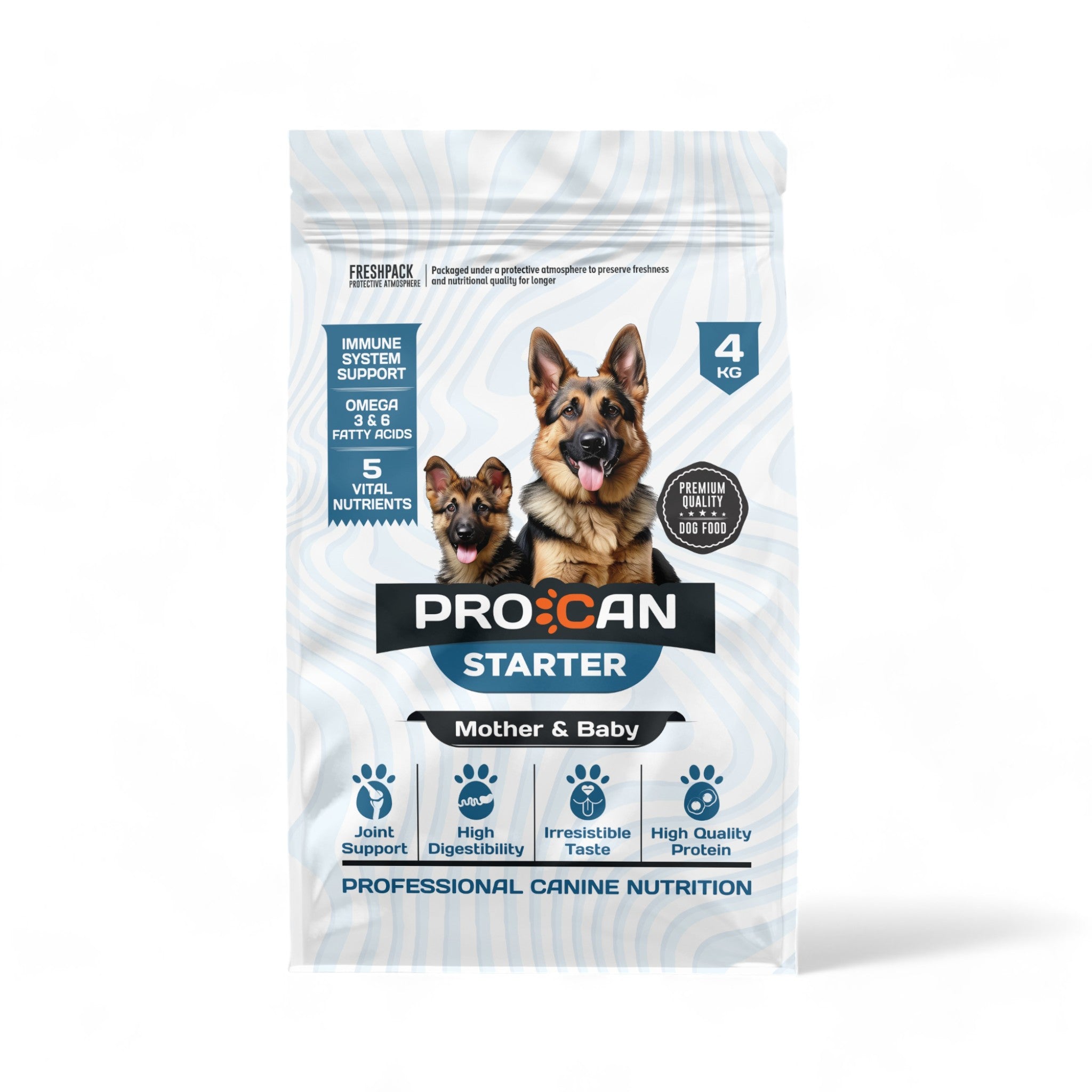 Procan Starter Mother & Baby Dog Food offers premium nutrition specifically formulated for nursing mothers and growing puppies. Packed with essential vitamins, minerals, and high-quality ingredients, it supports healthy development for puppies and optimal health for mother dogs. Give your furry family the best care!
