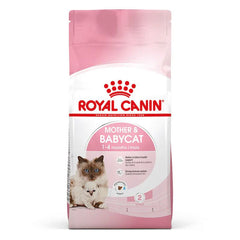 "Royal Canin Mother & Baby Cat Dry Food – specially formulated for pregnant and nursing cats, as well as growing kittens, providing essential nutrients for healthy development and strong immunity."
