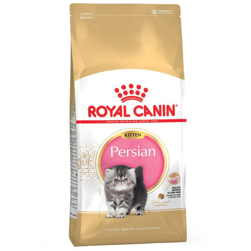 "Royal Canin Persian Kitten Dry Cat Food – specially formulated for Persian kittens, promoting healthy growth, a shiny coat, and optimal digestion with high-quality protein and essential nutrients."