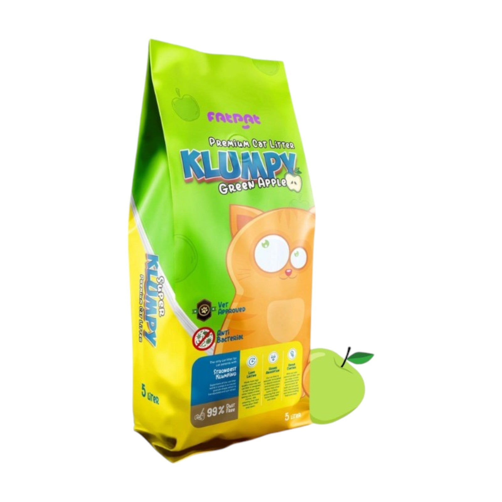 Super Klumpy Cat Litter – Apple Scented, Ultra-Clumping, and Dust-Free for Superior Odor Control. Made with high-quality bentonite for maximum absorption and easy cleanup. Enjoy a fresh, fruity scent while keeping your cat’s litter box clean and hygienic. Perfect for multi-cat households.