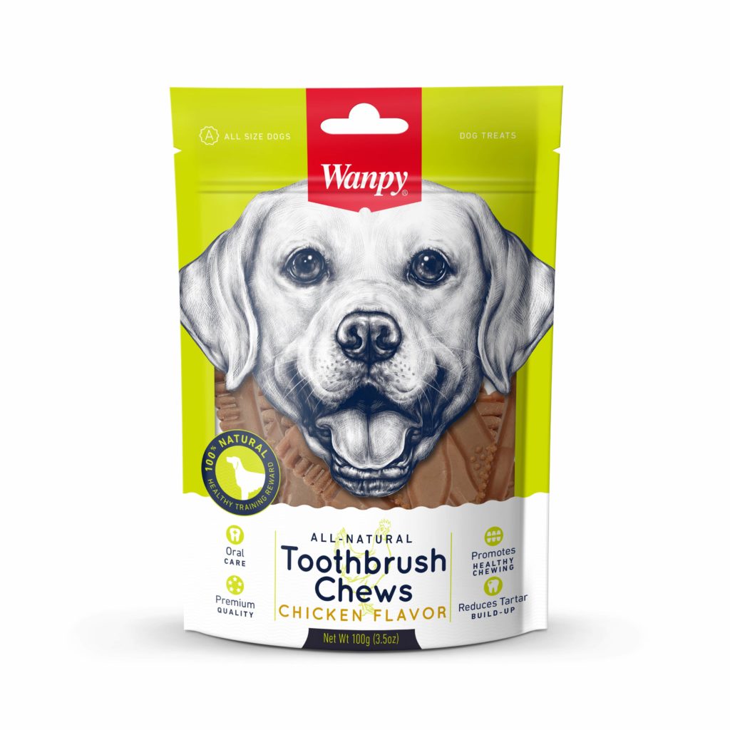 Wanpy Adult Dog Tooth Brush Chews in Beef Flavor Pouch - 100G – Delicious and nutritious dental chews designed to promote oral hygiene. These beef-flavored chews help reduce plaque and tartar buildup while keeping your dog's breath fresh. Perfect for daily dental care and rewarding your furry friend!