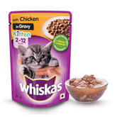 Whiskas Kitten Cat Food 2-12 Months in Jelly Pouch - 85G provides complete and balanced nutrition for growing kittens. Made with high-quality ingredients, soft jelly texture, and essential vitamins to support healthy growth and development.