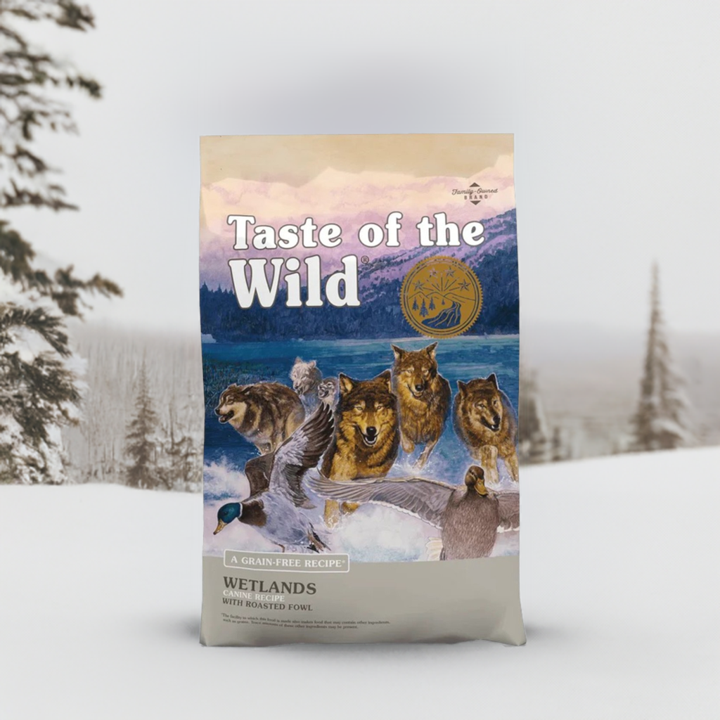 "Discover Taste of the Wild Wetlands Grain-Free Adult Dog Food, offering premium nutrition inspired by the natural diet of wild canines. Specially formulated to support optimal health and energy for adult dogs. Shop now!"