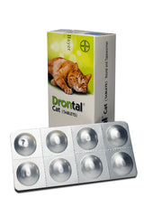 Drontal Cat Deworming Tablet – Vet-Recommended Dewormer for Cats, Effectively Eliminates Tapeworms, Roundworms &amp; Hookworms for Optimal Health.