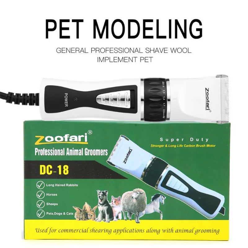 Get the Zoofari DC-18 Professional Animal Grooming Clipper for precise and powerful pet trimming. Designed for dogs and cats, this high-performance clipper ensures effortless grooming with a sharp blade and quiet motor. Perfect for home and professional use!