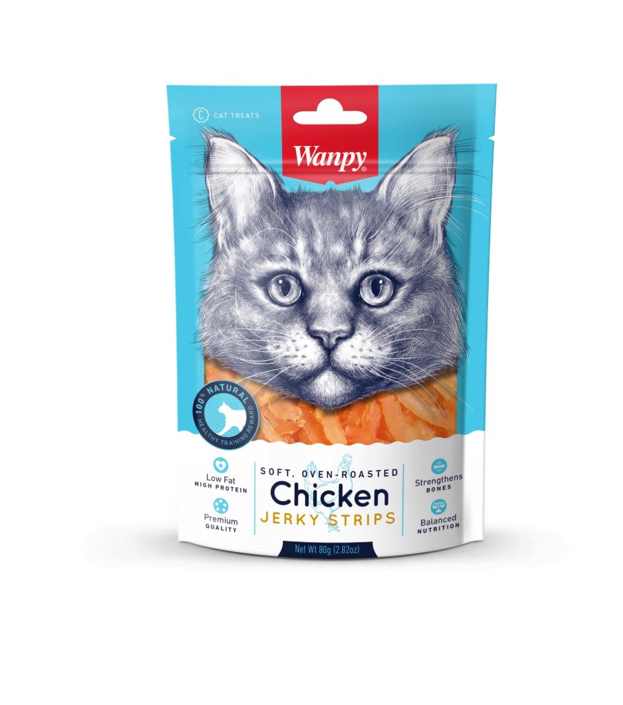 Treat your cat to Wanpy Adult Cat Soft Chicken Jerky Strips – a high-protein, delicious, and nutritious snack. Made with real chicken, these soft and chewy strips support muscle health and overall well-being. Perfect for rewarding your feline friend!