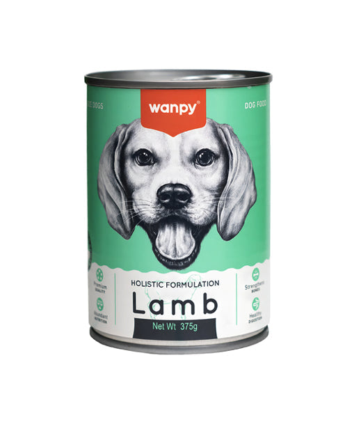 Wanpy Holistic Formulation Dog Can - 375G provides complete and balanced nutrition for dogs. Made with high-quality ingredients, this wet dog food supports overall health, digestion, and a shiny coat. Perfect for dogs of all breeds and sizes.