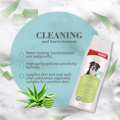 Aloe vera shampoo supplies skin and coat with vital substances especially suitable for sensitive skin.