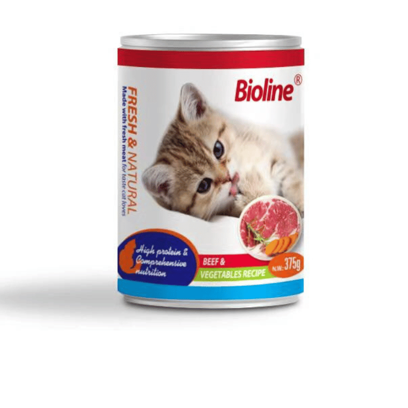Bioline Adult Cat Wet Food Canned - 375G provides complete and balanced nutrition for adult cats. Made with high-quality ingredients, this delicious wet food supports healthy digestion, skin, and coat. A perfect meal for happy, healthy cats!