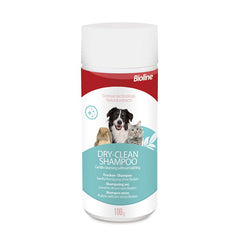 Dry shampoo for dogs, cats and other small animals powder as an alternative to bathing in water optimal for using on journeys.