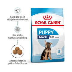 "Discover Royal Canin Maxi Puppy, offering tailored nutrition to support healthy growth and development for large breed puppies. Specially formulated to meet the unique needs of growing large dogs. Shop now!"