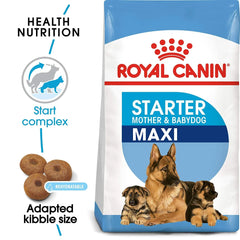 "Discover Royal Canin Maxi Starter Mother &amp; Babydog Food, offering tailored nutrition to support the health and development of mother dogs and their puppies. Specially formulated to meet the unique needs of both mothers and growing puppies. Shop now!"