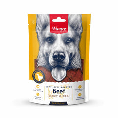 Wanpy Adult Dog Soft Beef Jerky Slices Pouch - 100G – Delicious, high-protein dog treats made with real beef. Soft and chewy texture perfect for training or rewarding your furry friend. Healthy, nutritious, and packed with flavor to keep your dog happy and satisfied.