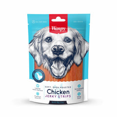 Wanpy Adult Dog Soft Chicken Jerky Strips Pouch - 100G – High-protein, tender, and flavorful dog treats made with real chicken. Perfect for training, rewarding, or a tasty snack. Supports healthy muscles and overall well-being.