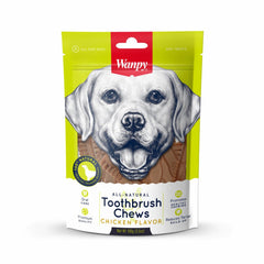 Wanpy Adult Dog Tooth Brush Chews in Beef Flavor Pouch - 100G – Delicious and nutritious dental chews designed to promote oral hygiene. These beef-flavored chews help reduce plaque and tartar buildup while keeping your dog's breath fresh. Perfect for daily dental care and rewarding your furry friend!