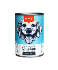 Wanpy Holistic Formulation Dog Can - 375G provides complete and balanced nutrition for dogs. Made with high-quality ingredients, this wet dog food supports overall health, digestion, and a shiny coat. Perfect for dogs of all breeds and sizes.