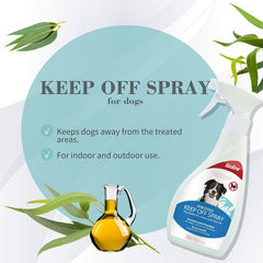 Keeps dogs away from the treated areas. For indoor and outdoor use.